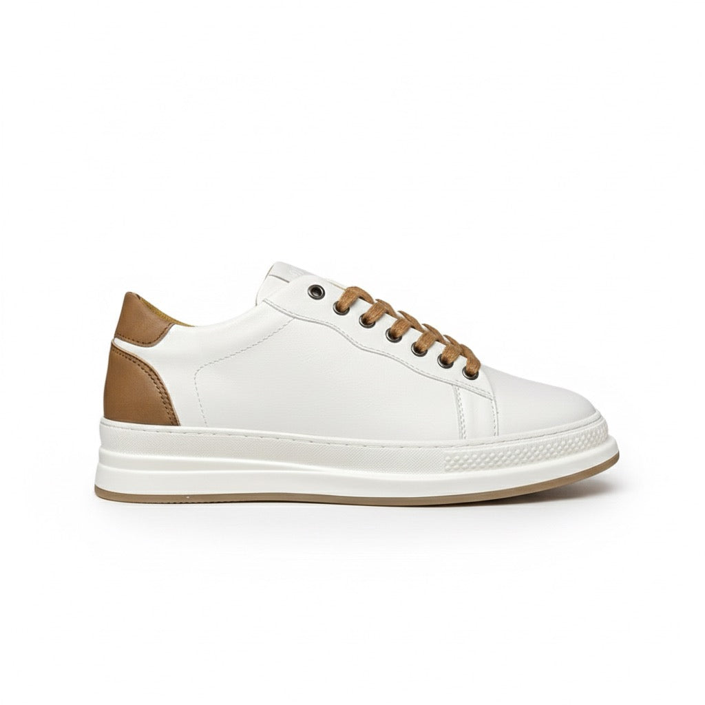 SNEAKERS  BLANC AVEC MARRON