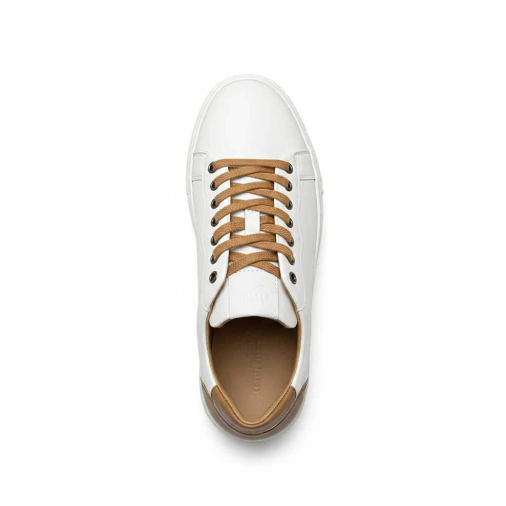 SNEAKERS  BLANC AVEC MARRON